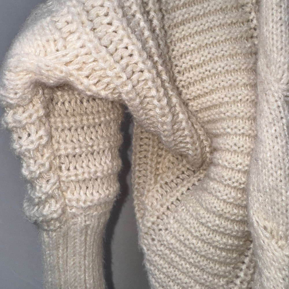 Simply Southern Cream Cable Knit Cardigan Sweater Womens Large Cocoon Dolman L - Picture 5 of 12
